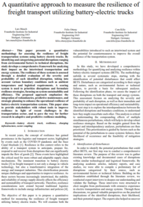 A Quantitative Approach to Measure the Resilience of Freight Transport Utilizing Battery-Electric Trucks